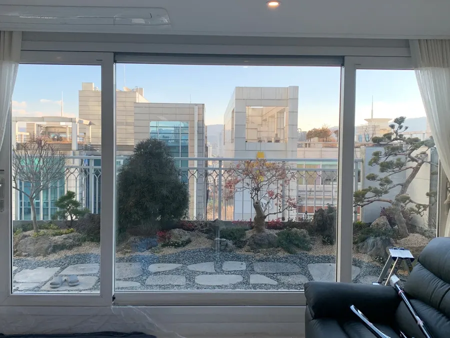 아파트 창문단열필름 사생활보호 시공 결과