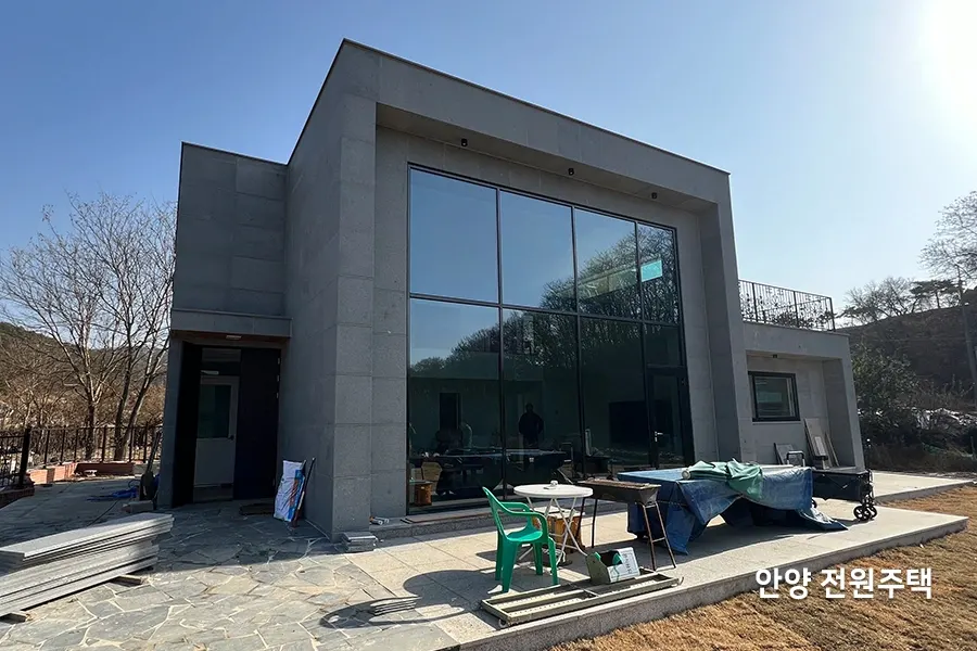 안양 전원주택 거실 창문단열필름 시공 전경